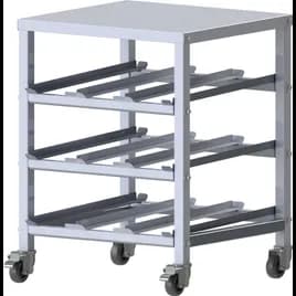 Cans Storage Rack 26.75X25.5X33.5 IN White Aluminum 3-Tier Mobile Under-Counter With 3IN Swivel Casters 1/Each