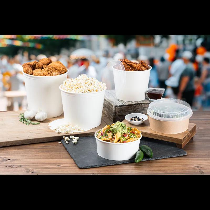 Lid Paper White For 130 OZ Bucket & Tub Venting Holes 200/Case