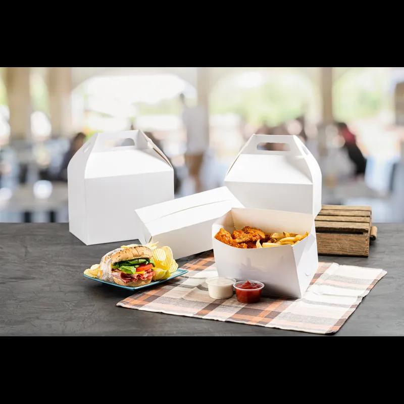 Dinner Take-Out Box 9X5X3 IN SBS Paperboard White Fast Top Automatic Bottom 400/Case