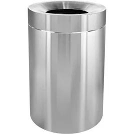 Trash Can 50 GAL Silver Steel Open Top 1/Each
