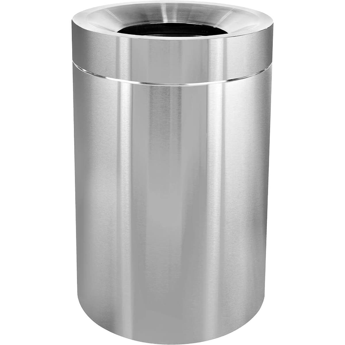 Trash Can 50 GAL Silver Steel Open Top 1/Each