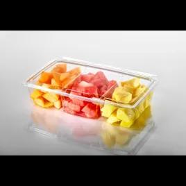 Fresh N' Sealed® Deli Container Base & Lid Combo 3 Compartment PET Clear Rectangle 90/Case