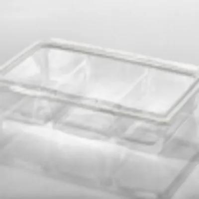 Fresh N' Sealed® Deli Container Base & Lid Combo 3 Compartment PET Clear Rectangle 90/Case