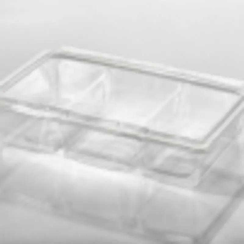 Fresh N' Sealed® Deli Container Base & Lid Combo 3 Compartment PET Clear Rectangle 90/Case