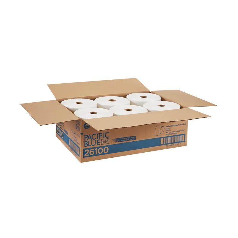 Pacific Blue Select Roll Paper Towel Universal 7.87IN X1000FT 1PLY White 1000 Sheets/Roll 6 Rolls/Case 6000 Sheets/Case