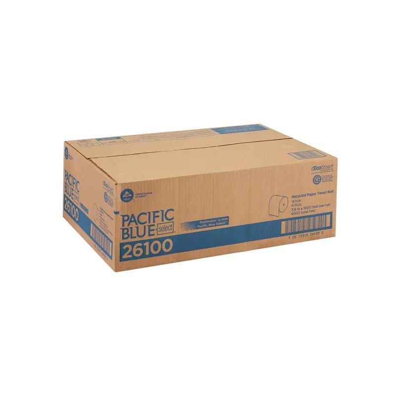 Pacific Blue Select Roll Paper Towel Universal 7.87IN X1000FT 1PLY White 1000 Sheets/Roll 6 Rolls/Case 6000 Sheets/Case