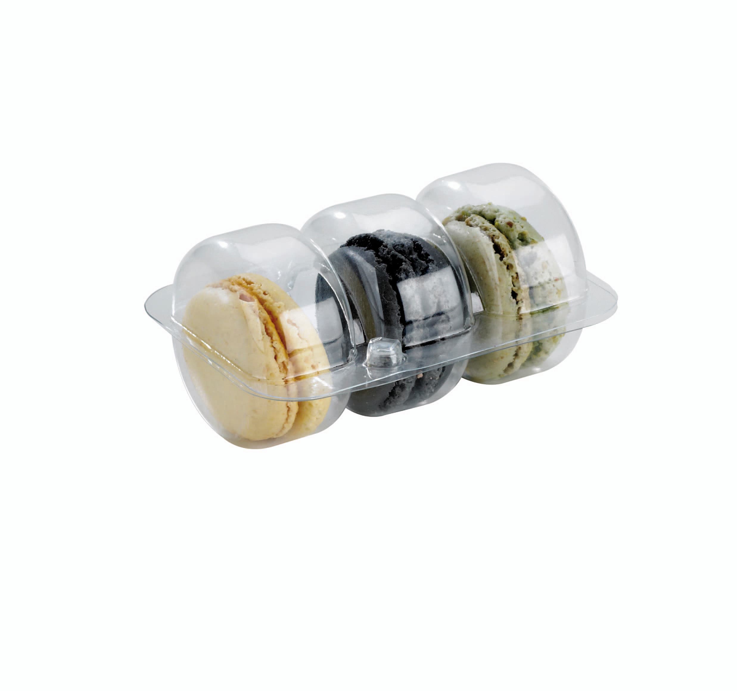 Macaron Container Insert 3 CT 3.6X2.6X0.7 IN Plastic Clear Rectangle 50 Count/Pack 6 Packs/Case 300 Count/Case