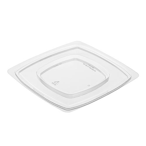 Polar Pak® Lid Flat 7.5 IN PET Clear Square For Bowl 300/Case
