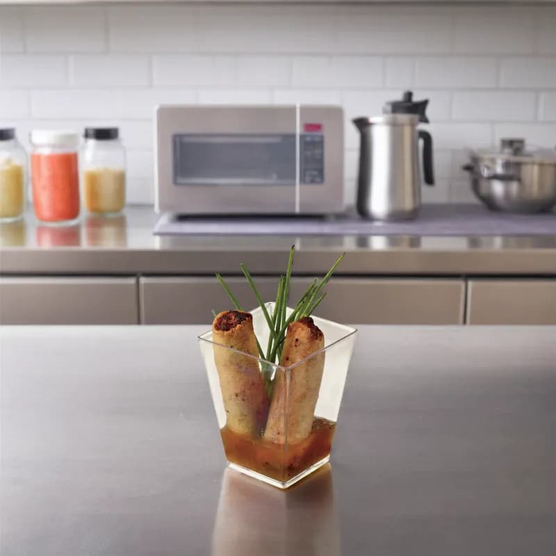 Small Wonders Dessert Container Base 2.3X2.3X3 IN Plastic Clear Square 200/Case