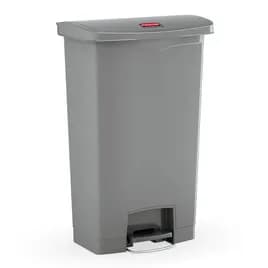 Slim Jim® Trash Can 8 GAL Gray Resin Step-On Front Step 1/Each