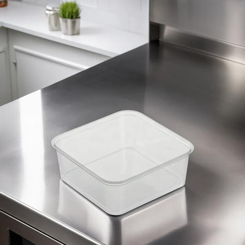 Polar Pak® Bucket & Tub Base 110 OZ PET Clear Square 200/Case