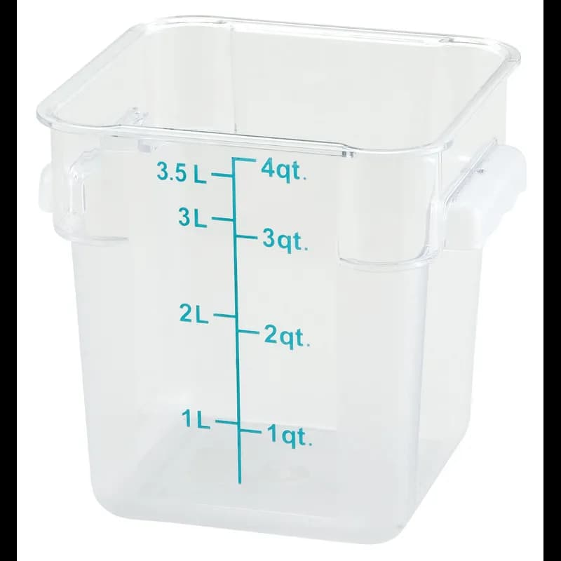 Food Storage Container 8.63X7.13X7.25 IN 4 QT Clear PC Built-in Handle Dishwasher Safe 1/Each