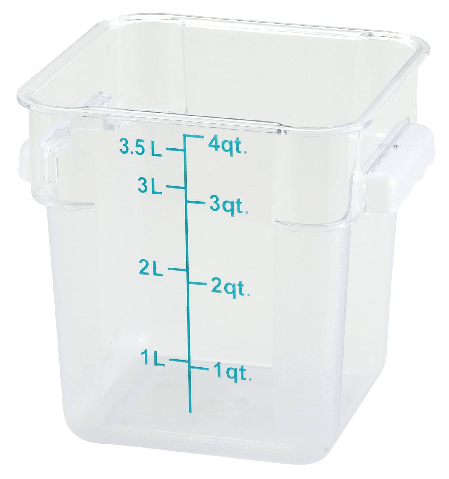 Food Storage Container 8.63X7.13X7.25 IN 4 QT Clear PC Built-in Handle Dishwasher Safe 1/Each