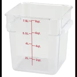 Food Storage Container 10.25X8.75X9 IN 8 QT Clear PC Stackable 1/Each