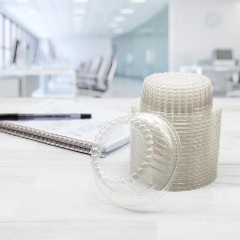 Solo® Lid Dome 4.337X1.5 IN PET Clear For 12 OZ Cold Container No Hole Freezer Safe 100 Count/Bag 10 Bags/Case