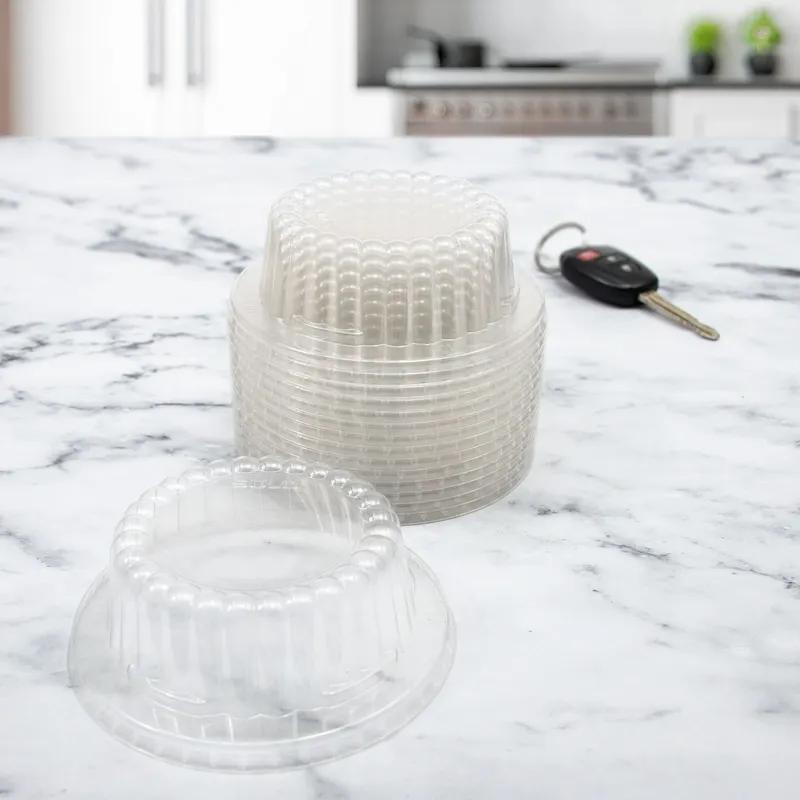 Solo® Lid Dome 4.337X1.5 IN PET Clear For 12 OZ Cold Container No Hole Freezer Safe 100 Count/Bag 10 Bags/Case