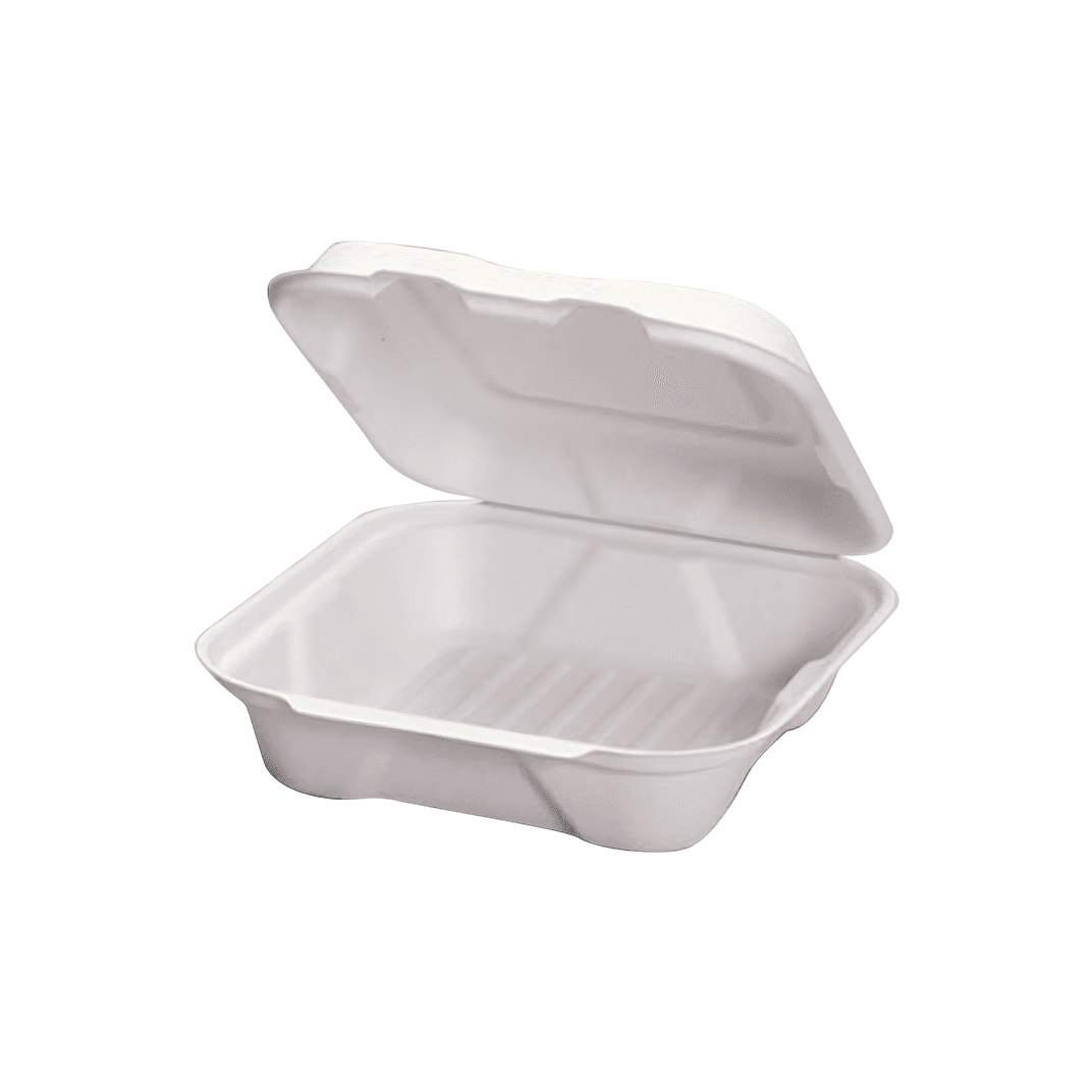 Harvest® Take-Out Container Hinged 8X8 IN Plant Fiber Square 200/Case