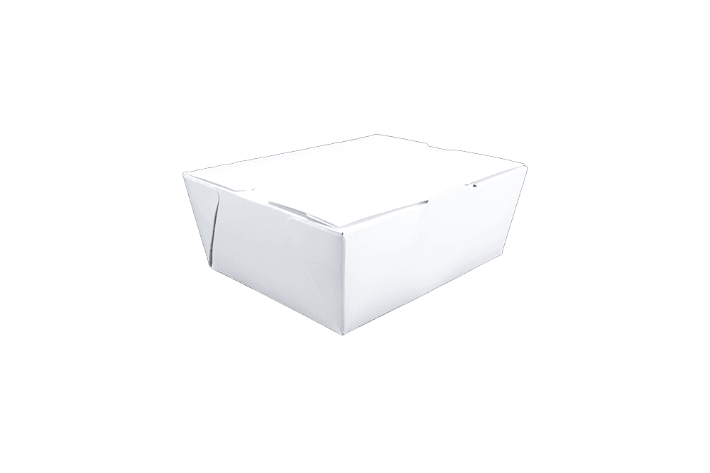 ChampPak #8 Take-Out Box Tuck-Top 6X4.75X2.5 IN Clay-Coated Paperboard White Rectangle 300/Case