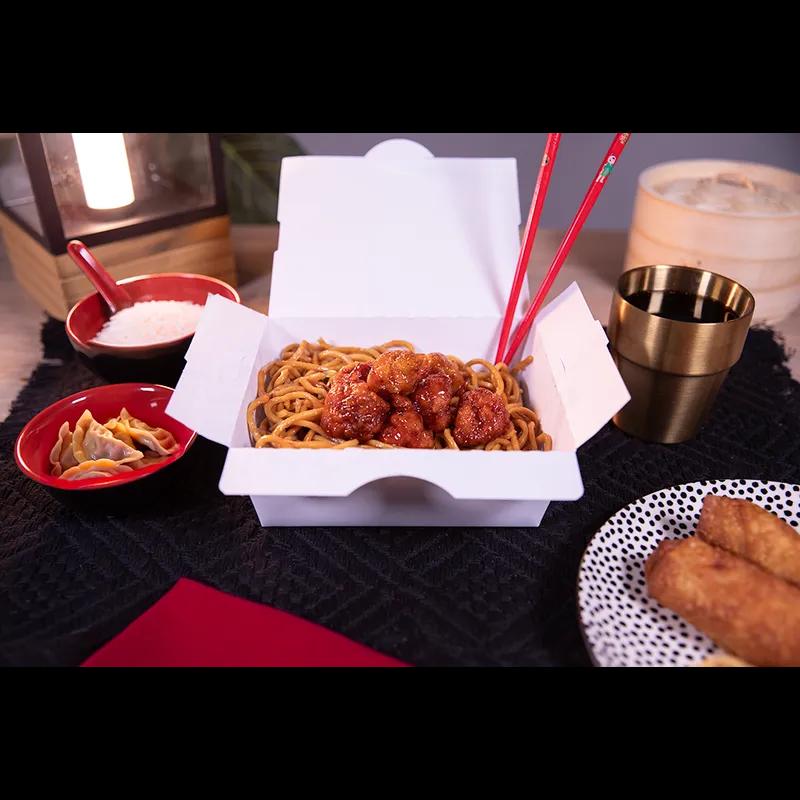 ChampPak #8 Take-Out Box Tuck-Top 6X4.75X2.5 IN Clay-Coated Paperboard White Rectangle 300/Case