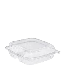 Dart® ClearSeal® Take-Out Container Hinged Large (LG) 8.83X9.34X3 IN 3 Compartment OPS Clear 100 Count/Pack 2 Packs/Case