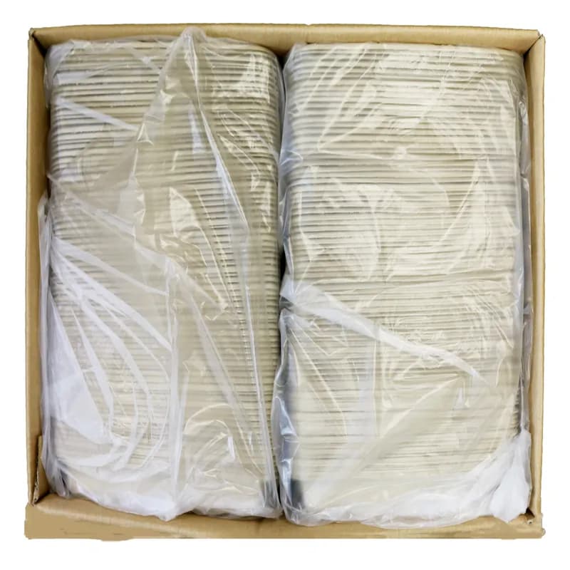 Take-Out Container Base 9X9X1 IN Pulp Fiber Kraft Square Shallow 300/Case
