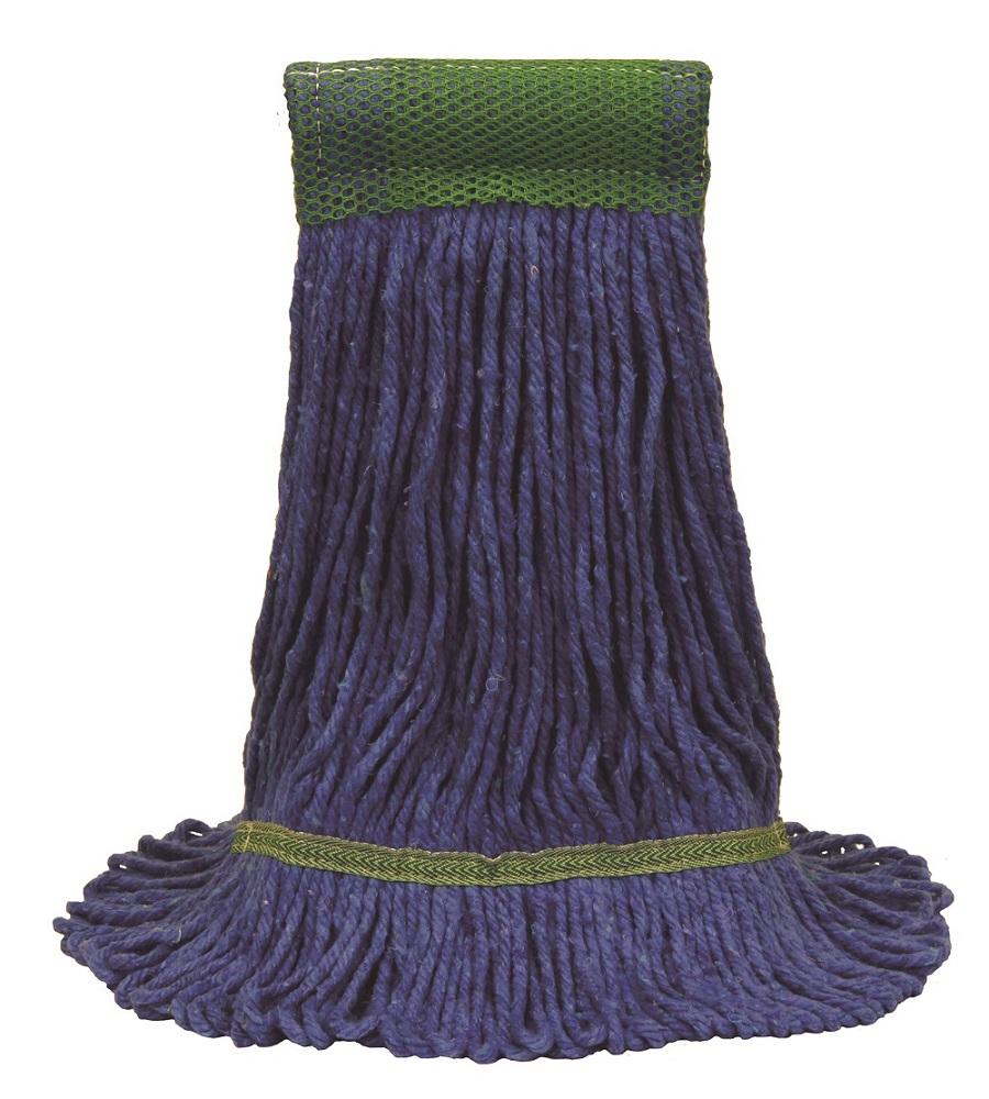 MaxiClean® Mop Head XL 19.5X6X1 IN Blue Cotton Synthetic Blend 4PLY Loop End 5 IN Headband 12/Case