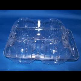 Cookie Donut Hinged Container With Dome Lid 6-12 CT OPS Clear Rectangle 300/Case