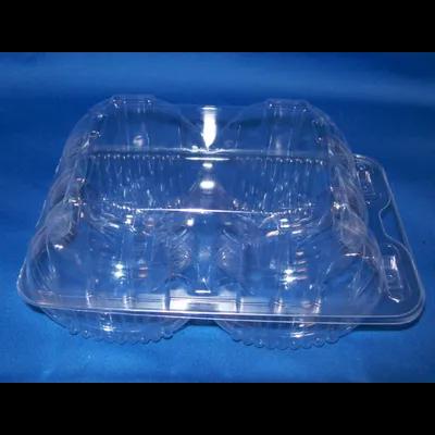 Cookie Donut Hinged Container With Dome Lid 6-12 CT OPS Clear Rectangle 300/Case