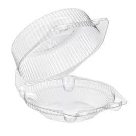 Essentials Pie Large Sandwich Hinged Container 7X7.375X3.3125 IN RPET Clear Round Deep 300/Case