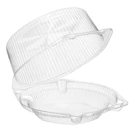Essentials SureLock Pie Hinged Container With High Dome Lid 8.875X9.25X4.5 IN RPET Clear Round 150/Case