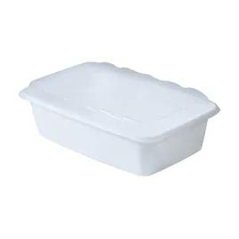 Loaf Hinged Container With Dome Lid 38 OZ 8.2X5.5X2.15 IN Plastic White Clear Rectangle 150/Case