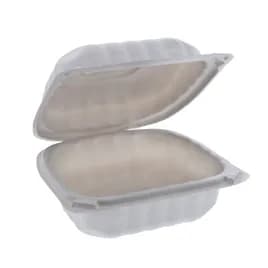 Sandwich Take-Out Container Hinged With Dome Lid 5.8X6X3.1 IN MFPP White Square 400/Case