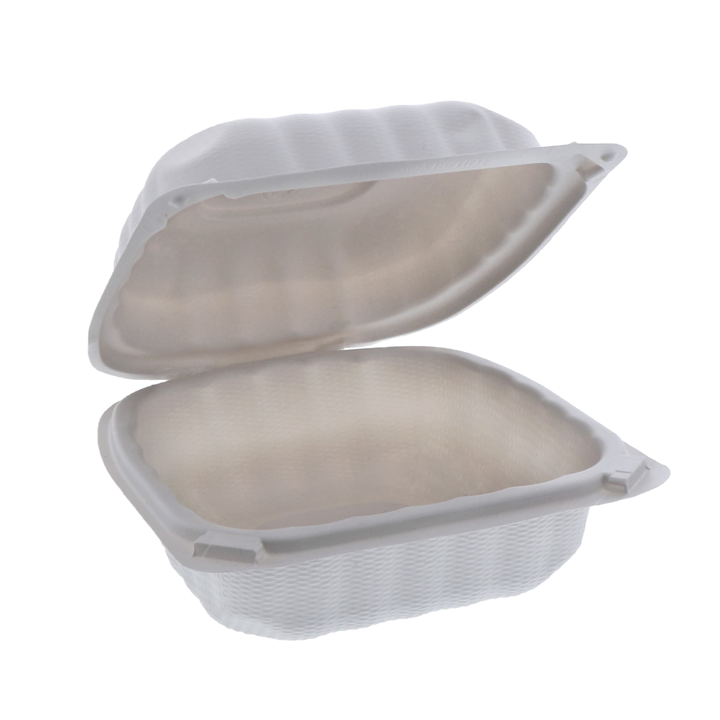 Sandwich Take-Out Container Hinged With Dome Lid 5.8X6X3.1 IN MFPP White Square 400/Case