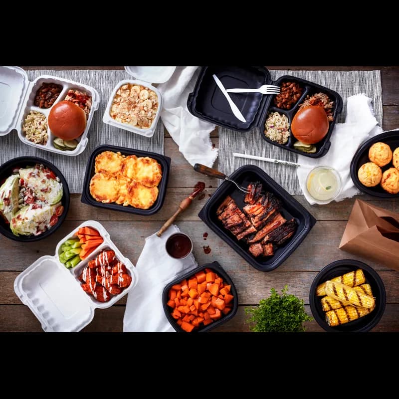 Sandwich Take-Out Container Hinged With Dome Lid 5.8X6X3.1 IN MFPP White Square 400/Case