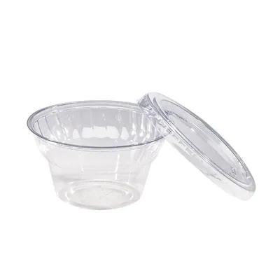 WNA Classic Dessert Lid Flat PET Clear Round For 5-8 OZ Dessert Container 1000/Case