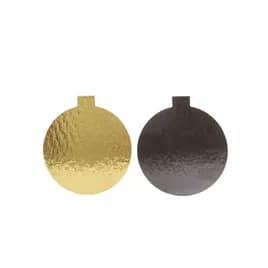 Cake Board 3.125 IN Paperboard Gold Round Single Portion With Tab 200/Case