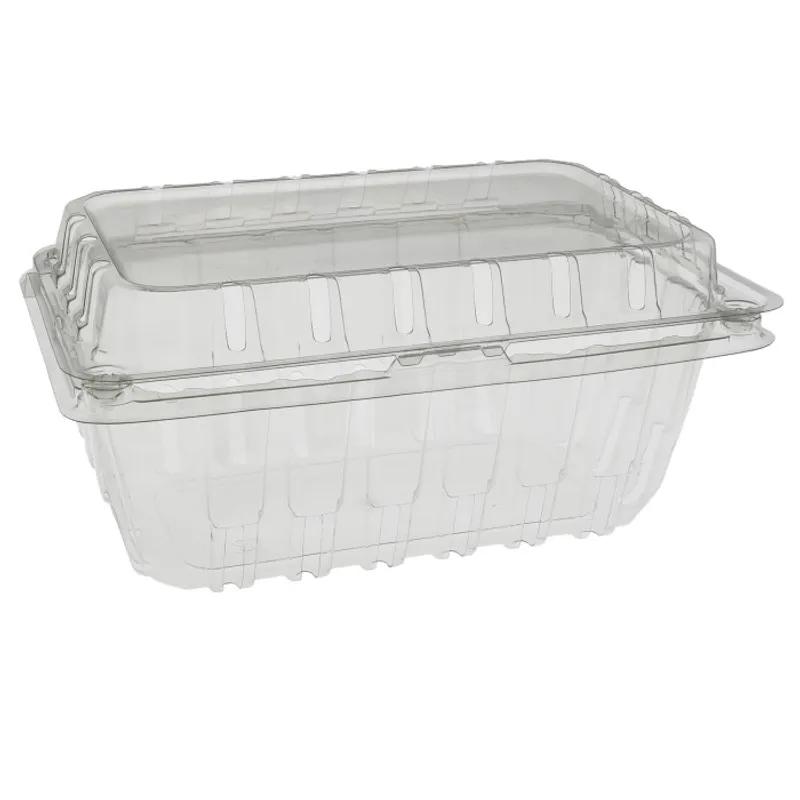 Berry Basket Hinged With Dome Lid 16 OZ PET Clear Rectangle 360/Case