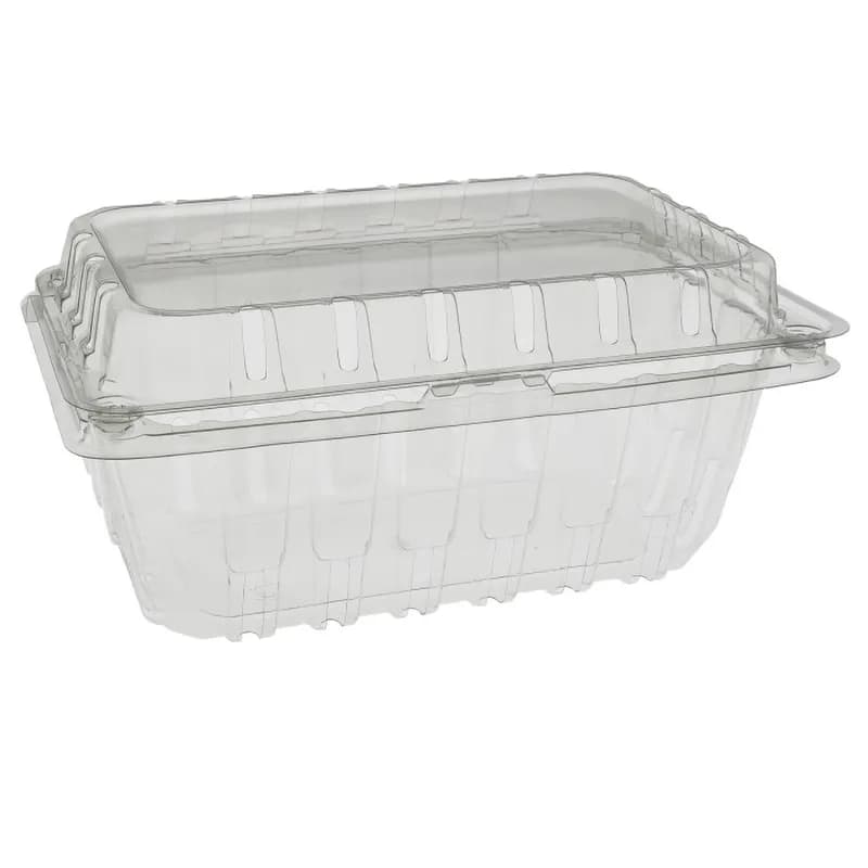 Berry Basket Hinged With Dome Lid 16 OZ PET Clear Rectangle 480/Case