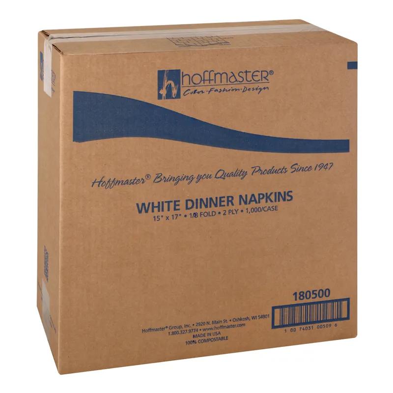 Dinner Napkins 15X17 IN White Regal Paper 2PLY 1/8 Fold Embossed 1000/Case