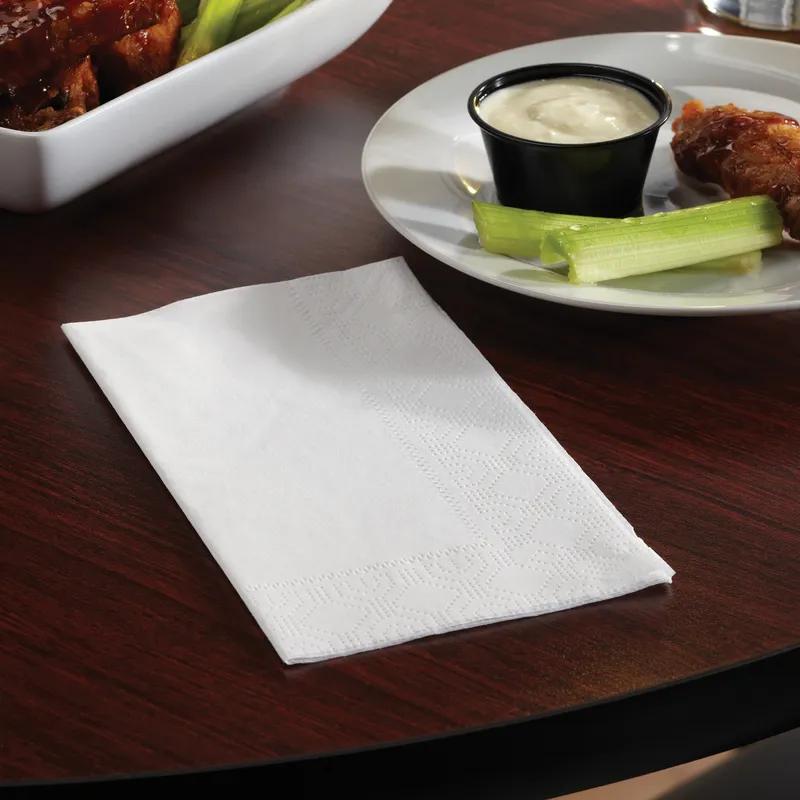 Dinner Napkins 15X17 IN White Regal Paper 2PLY 1/8 Fold Embossed 1000/Case