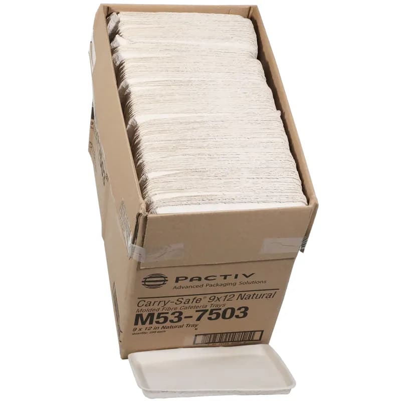 Cafeteria & School Lunch Tray Base 9X12X1 IN Molded Fiber Natural Rectangle 250/Case