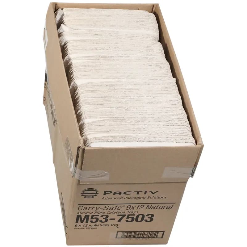 Cafeteria & School Lunch Tray Base 9X12X1 IN Molded Fiber Natural Rectangle 250/Case