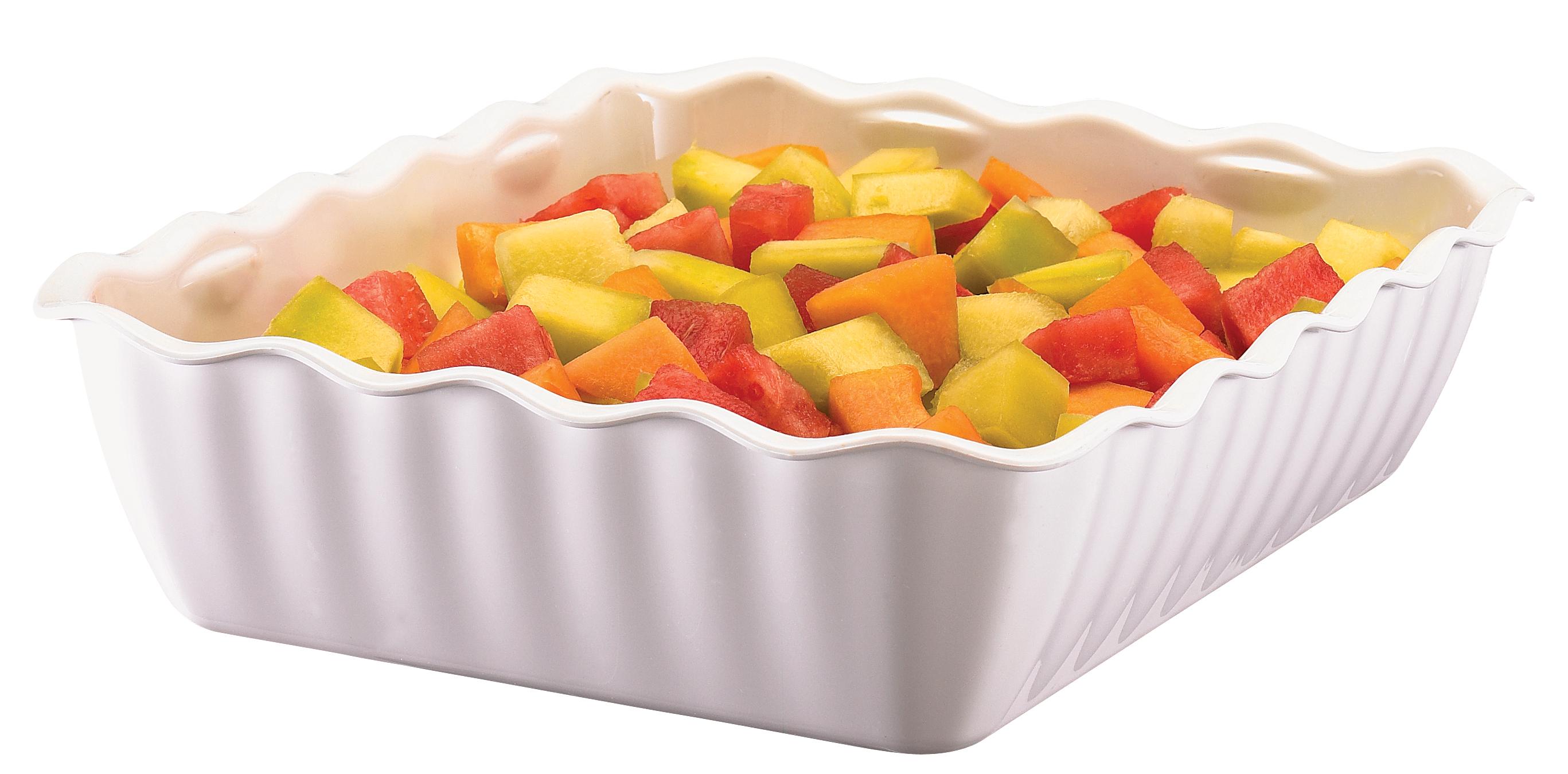 Deli Crock 13.3X10.7X3.2 IN 4.9 QT White Rectangle Display 1/Each