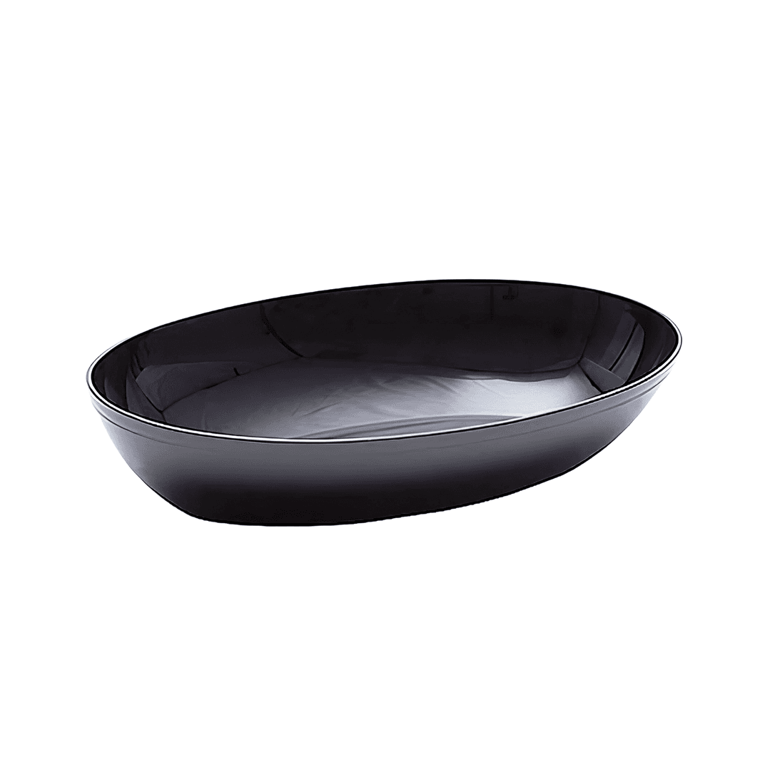 WNA CaterLine® Luau Bowl 32 OZ PS Black Oval 50/Case