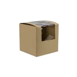 VIEWit Bakery Box 4X4X4 IN Kraft Waterfall Automatic Bottom With Window 175/Case
