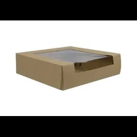 VIEWit Bakery Box 9X9X2.5 IN Kraft 4 Corner Beers Waterfall With Window 150/Case