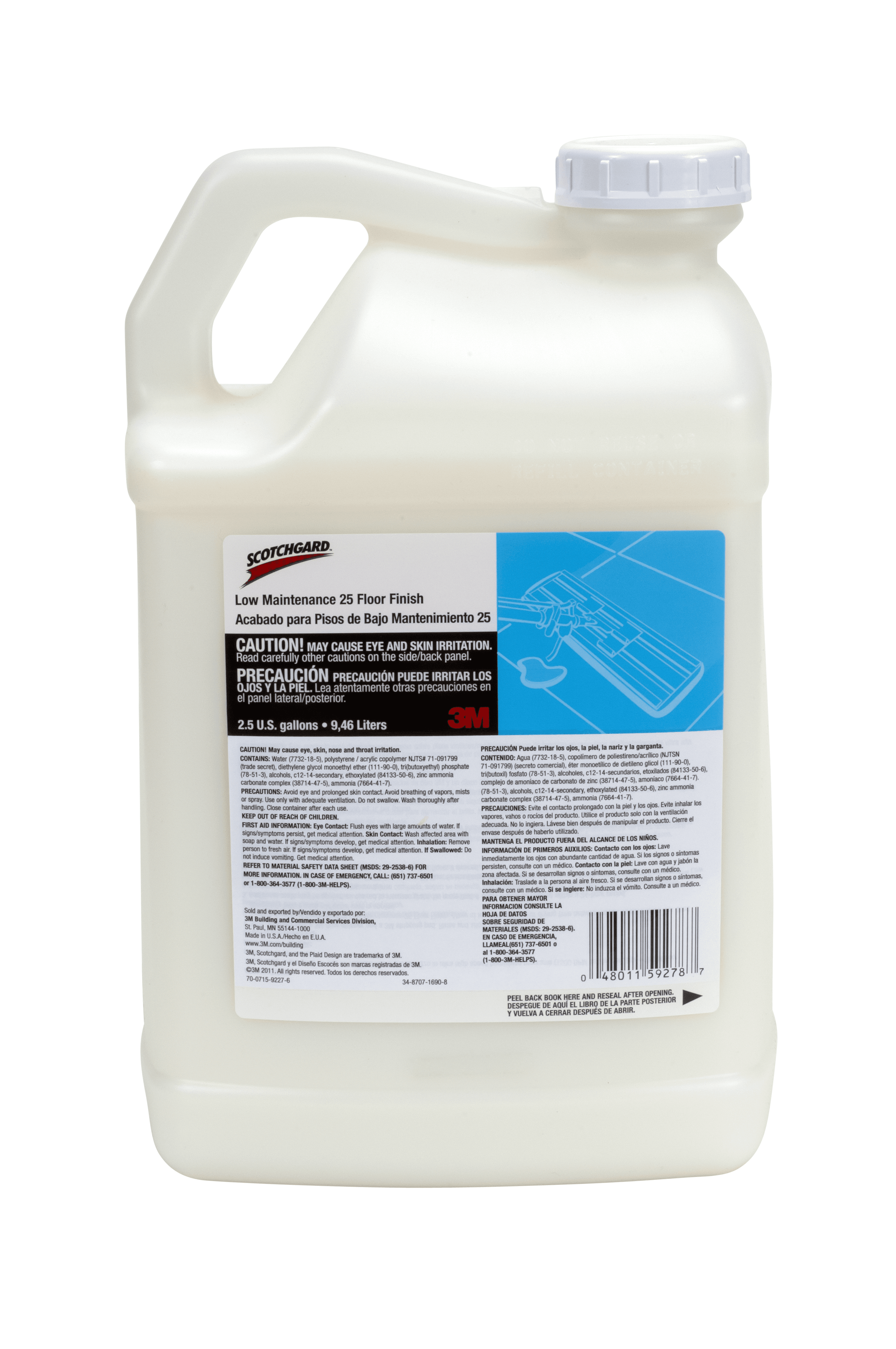 3M™ Scotchgard™ 25 Floor Finish 2.5 GAL Low Maintenance RTU 25% Solids 2/Case