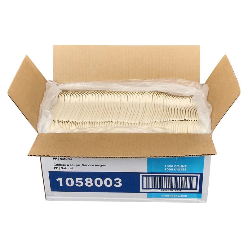 Victoria Bay Spoon PP Natural Medium Weight Bulk 1000/Case