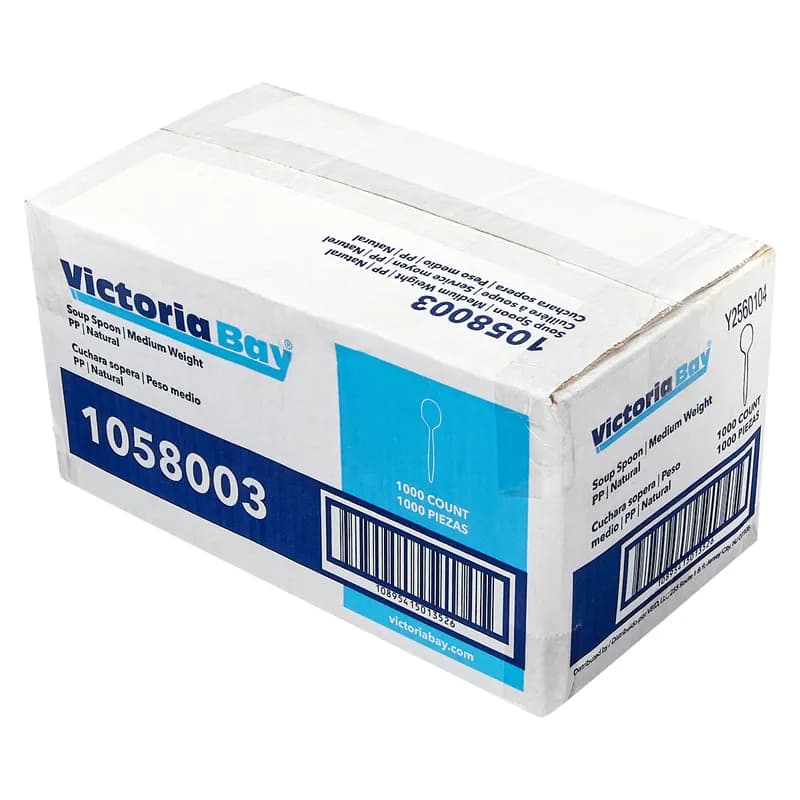 Victoria Bay Spoon PP Natural Medium Weight Bulk 1000/Case