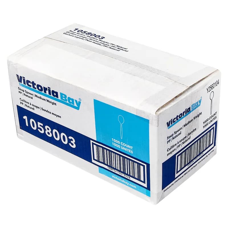 Victoria Bay Spoon PP Natural Medium Weight Bulk 1000/Case